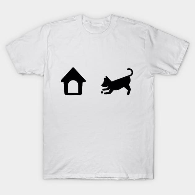 happy dog running and playing T-Shirt by yassinstore